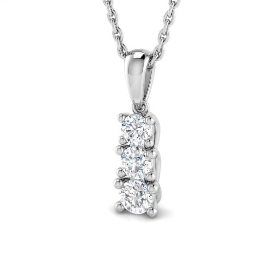 0.26ct VS/F-G Round cut Natural Diamonds Trilogy Pendant