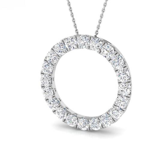 3.13ct VVS/D-E Round Cut Labgrown Diamond Circle Of Life Pendant