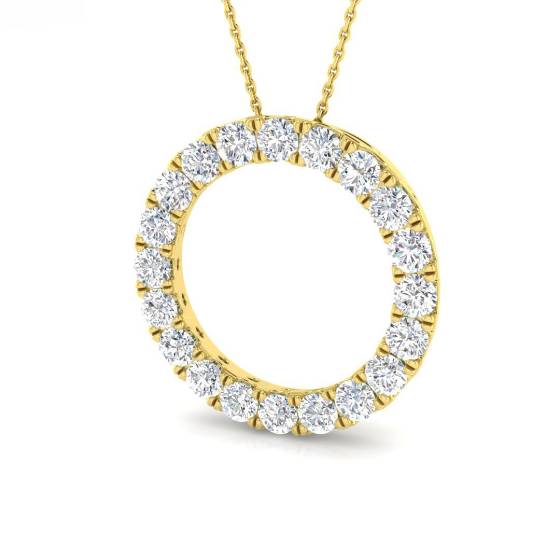 3.13ct VVS/D-E Round Cut Labgrown Diamond Circle Of Life Pendant