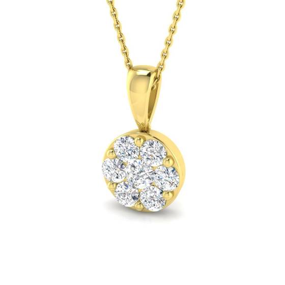 1.01ct VVS/E-F Round Cut Labgrown Diamond Cluster Pendant