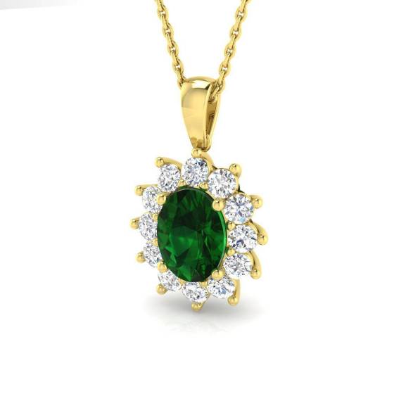 1.60ct VVS/D-E Oval Cut Green Emerald Gemstone Halo Ring