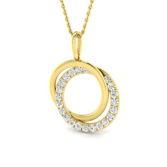 0.60ct VS/E-F Round cut Natural Diamonds Circle of Life Designer Pendant