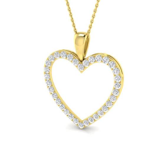 1.00ct VVS/D-E Round Cut Labgrown Diamond Heart Shaped Multi Stone Pendant