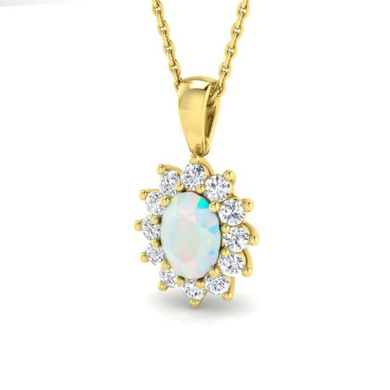 1.01ct SI/F-G Oval cut Opal Gemstone Pendant