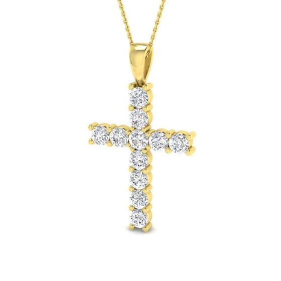 3.50ct VVS/D-E Round Cut Labgrown Diamond Cross Pendant