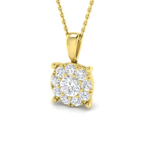 0.94ct VVS/E-F Round Cut Labgrown Diamond Designer Pendant