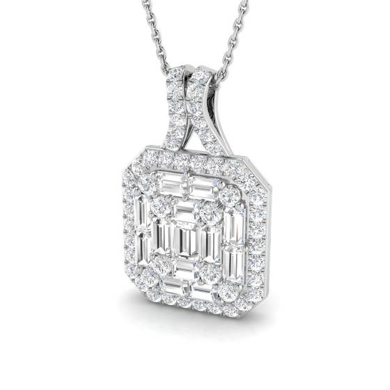 1.80ct VS/F-G Round cut Natural Diamonds Designer Pendant