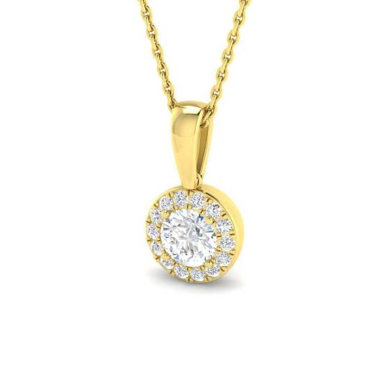0.66ct VVS/D-E Round Cut Labgrown Diamond Halo Pendant