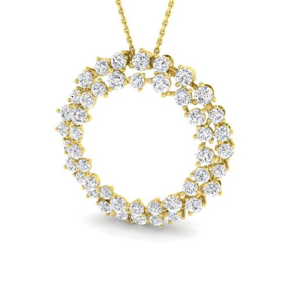 3.06ct VVS/D-E Round Cut Labgrown Diamond Scattered Circle Of Life Pendant
