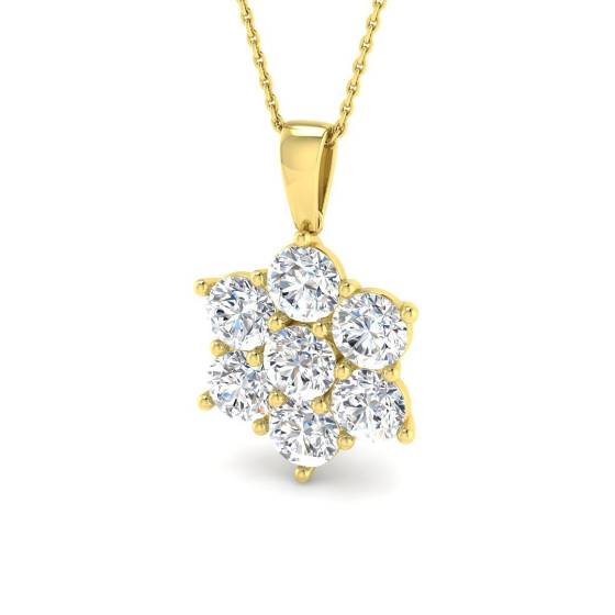 4.80ct VVS/D-E Round Cut Labgrown Diamond Cluster Pendant