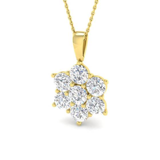 4.09ct VVS/D-E Round Cut Labgrown Diamond Starburst Multi Stone Pendant