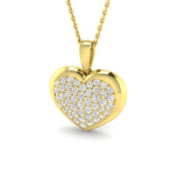 0.61ct VVS/D-E Round Cut Labgrown Diamond Cluster Heart Shaped Pendant