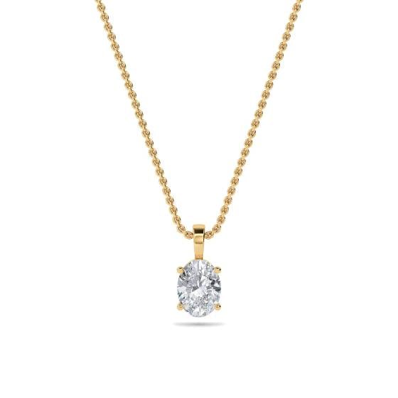 1.50ct SI1/F Oval Cut Labgrown Solitaire Pendant