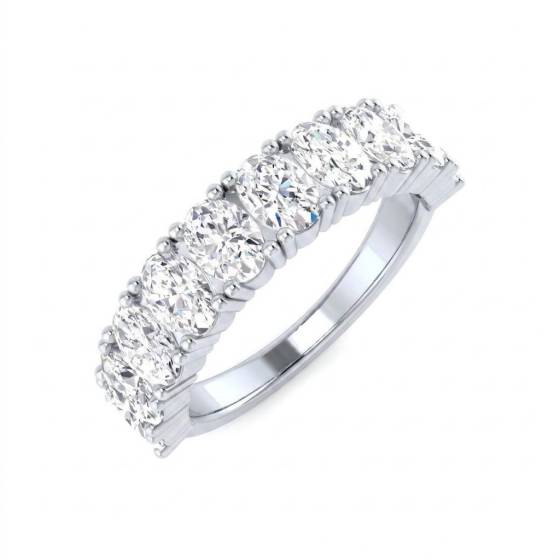 2.00ct VVS/D-E Oval Cut Lab Grown Diamond Eternity Ring