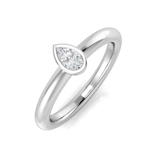 Pear Bezel Set Solitaire Engagement Ring