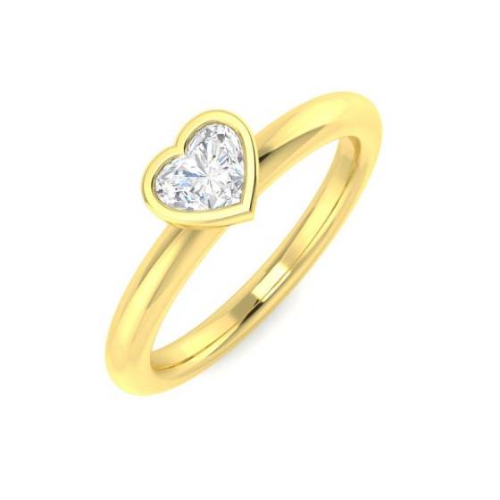 Heart Bezel Set Solitaire Engagement Ring
