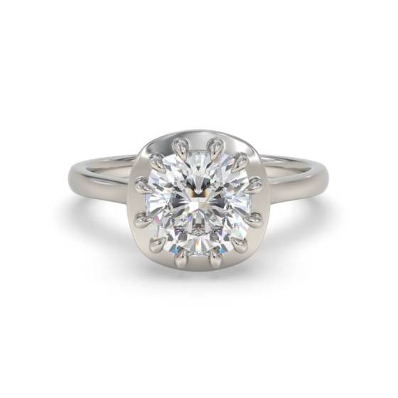 Cushion Cut Diamond Solitaire Ring