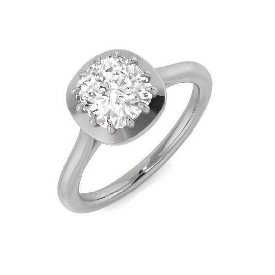 Cushion Cut Diamond Solitaire Ring