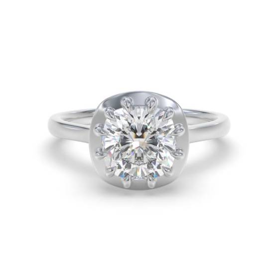 Cushion Cut Diamond Solitaire Ring