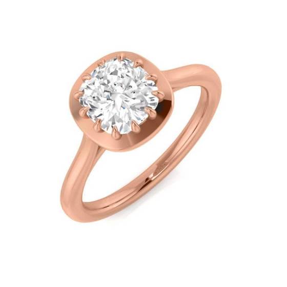Cushion Cut Diamond Solitaire Ring