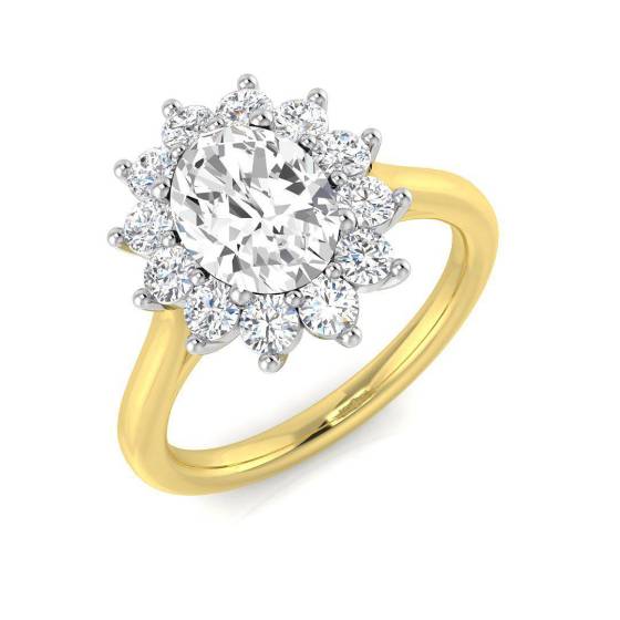1.55ct VVS/D-E Oval Cut Labgrown Diamond Halo Ring