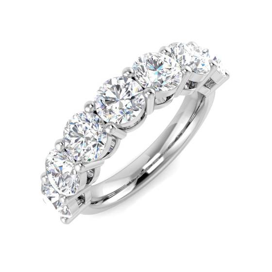 3.03ct VVS/D-E Round Cut Lab Grown Diamond 7 Stone Ring