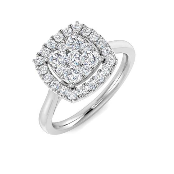 0.63ct VVS/D-E Round Cut Lab Grown Diamond Cluster Ring
