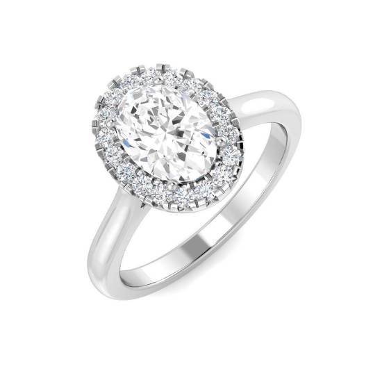 1.20ct VS1/D Oval Cut Labgrown Diamond Halo Ring