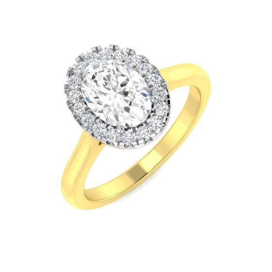 1.20ct VS2/E Oval Cut Labgrown Diamond Halo Ring