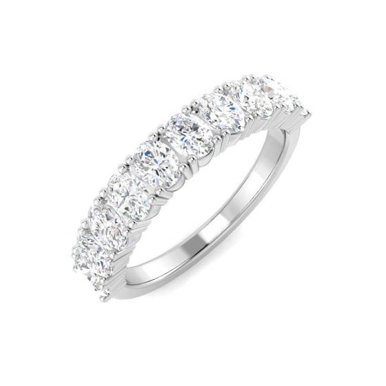 1.20ct VVS/D-E Oval Cut Labgrown Diamond Half Eternity Ring