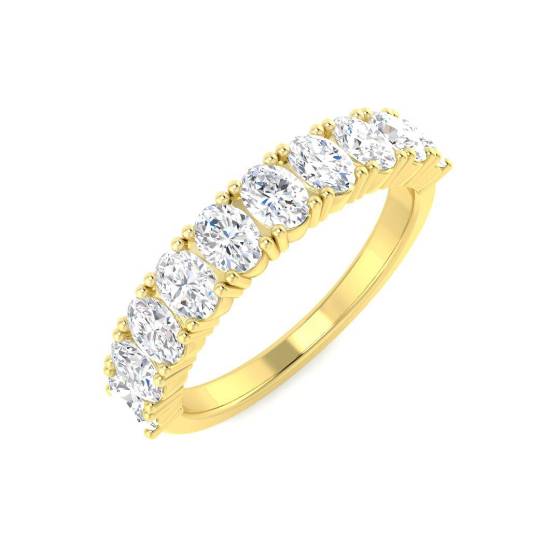 1.20ct VVS/D-E Oval Cut Labgrown Diamond Half Eternity Ring