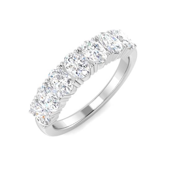 1.57ct VVS/D-E Oval Cut Lab Grown Diamond 7 Stone Eternity Ring