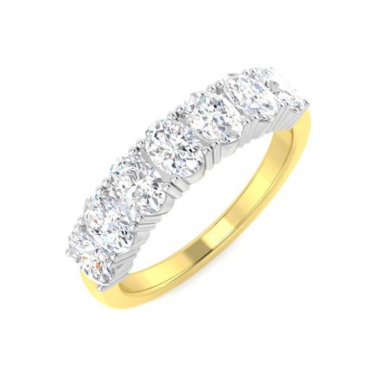 1.57ct VVS/D-E Oval Cut Lab Grown Diamond 7 Stone Eternity Ring