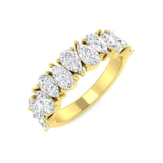 1.75ct VVS/D-E Pear Cut Lab Grown Diamond Alternating Eternity Ring