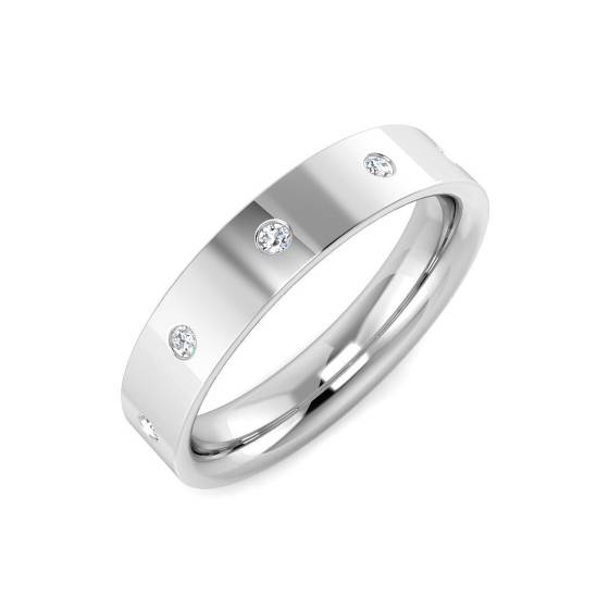0.10ct VVS/D-E Round Cut Lab Grown Diamond 5 Stone Ring