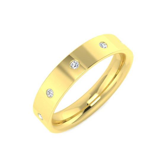 0.10ct VVS/D-E Round Cut Labgrown Diamond Flush Set Multi Stone Wedding Ring