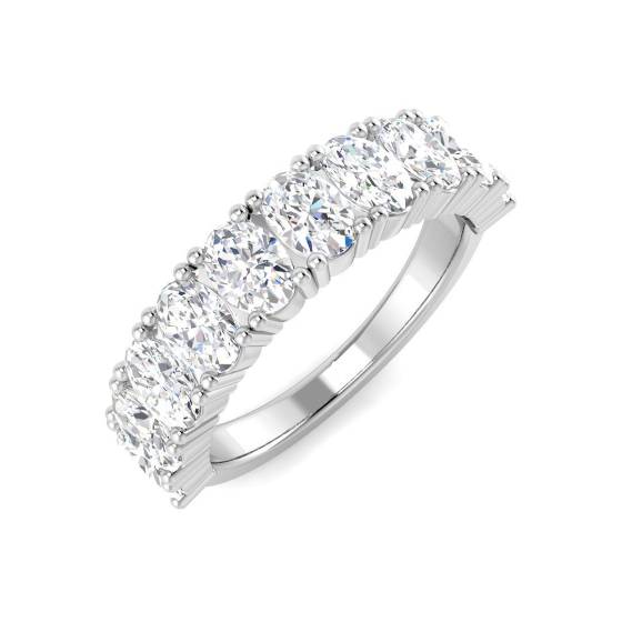 2.00ct VVS/D-E Oval Cut Labgrown Diamond Half Eternity Ring