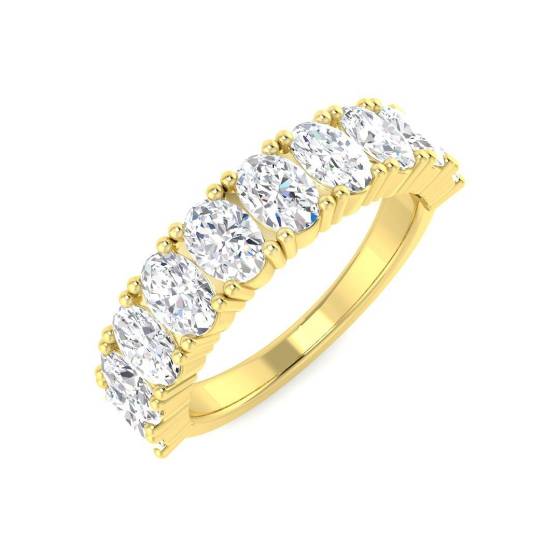 2.00ct VVS/D-E Oval Cut Labgrown Diamond Half Eternity Ring