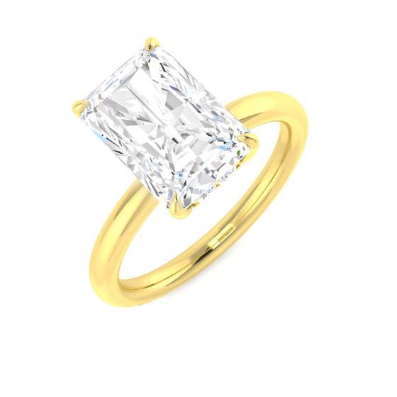 3.19ct VS2/E Radiant Cut Lab Grown Diamond Hidden Halo Ring