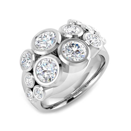 2.52ct VVS/D-E Round Cut Lab Grown Diamond Bubble Ring