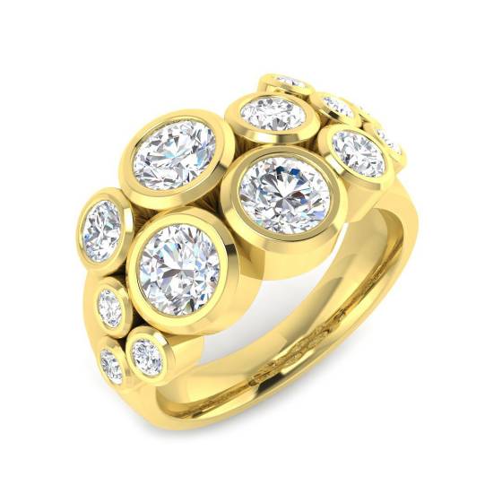2.52ct VVS/D-E Round Cut Lab Grown Diamond Bubble Ring