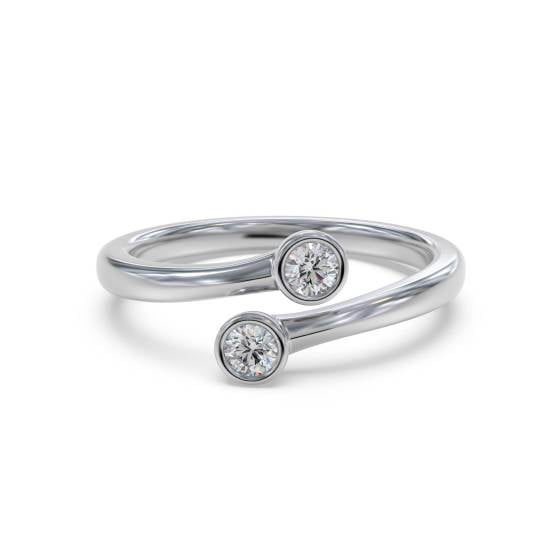 2 Stone Toi Et Moi Diamond Bezel Set Ring