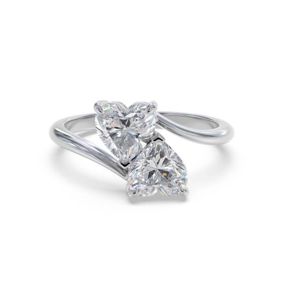Heart Two Stone Diamond Ring