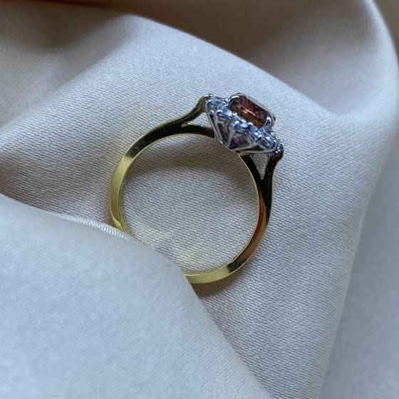 1.55ct VS/F Oval Cut Morganate Gemstone Halo Ring