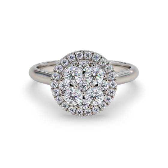 0.40ct Round Diamond Set Cluster Ring