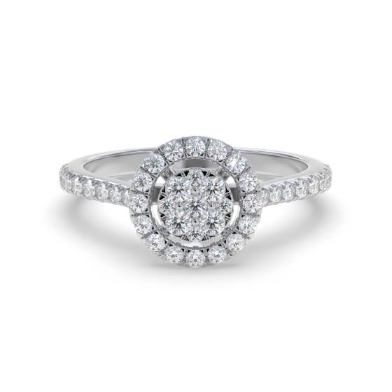 0.35ct Round Diamond Set Cluster Ring