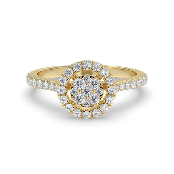 0.35ct Round Diamond Set Cluster Ring