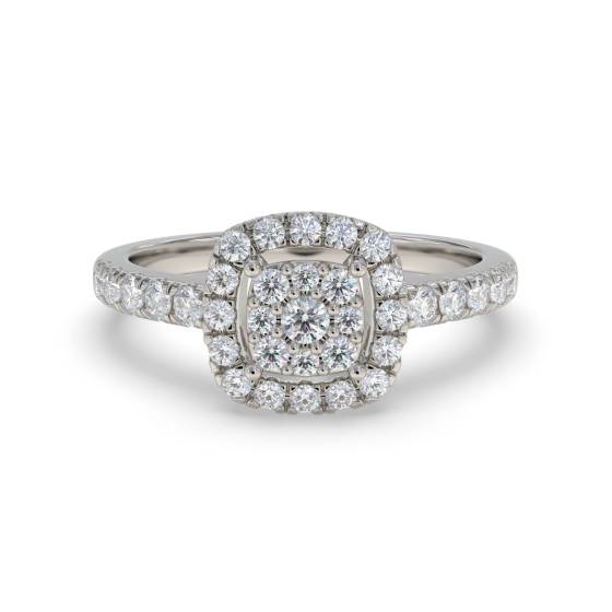 0.35ct Round Diamond Set Cluster Ring