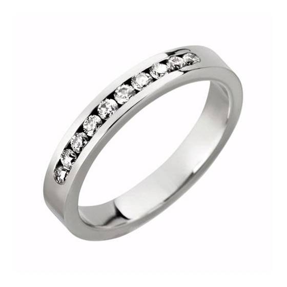 0.50ct IF/D Round Cut Lab Grown Diamond Half Channel Eternity Ring