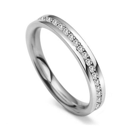 3mm Full Set Round Diamond Wedding Ring